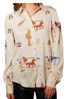 Blue B Western Top